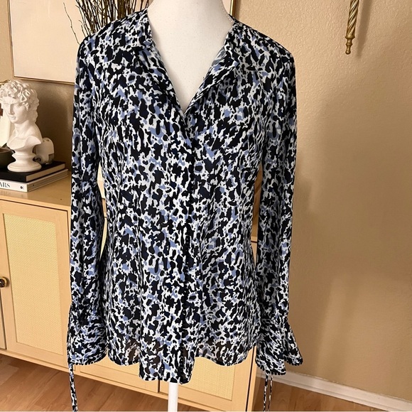 Derek‎ Lam 10 Crosby NWOT Women's Leopard Print Blouse with Long Sleeves Size 2 - Picture 4 of 12